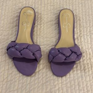 Purple, braided sandals